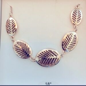 KOHLS rose gold leaf pattern necklace minimalist botanical